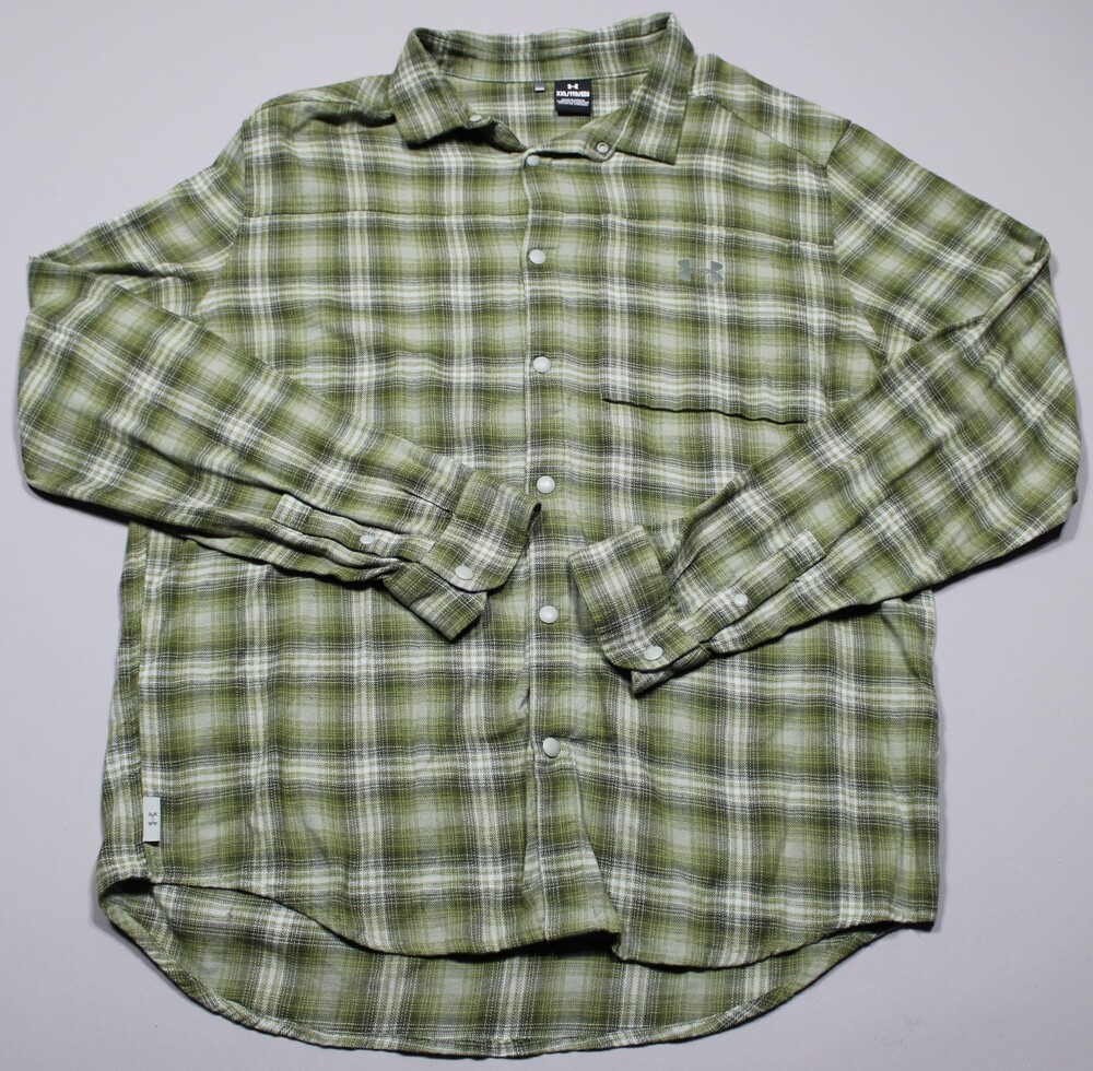 Under Armour Long Sleeve Snap Shirt Mens XXL Plaid Flannel